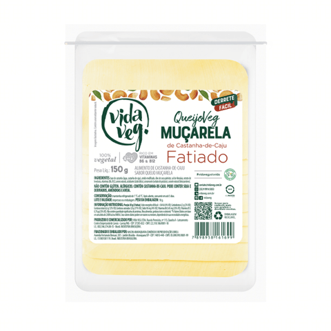 QUEIJO MUSSARELA VIDA VEG CASTANHA CAJU FAT 150g