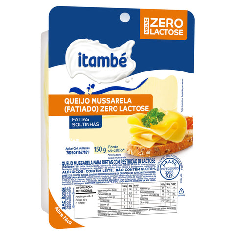 QUEIJO MUSSARELA ITAMBE FAT ZERO LAC 150G