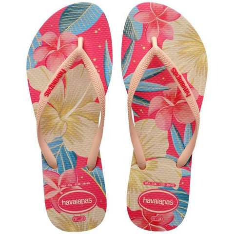 HAVAIANAS SLIM FLORAL ROSA/ROSA 33/34