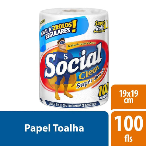 PAPEL TOALHA SOCIAL CLEAN FD C/1 100 FOLHAS