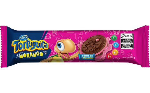 BISCOITO ARCOR TORTUGUITA RECH 86G MORANGO