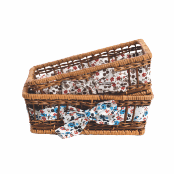 CESTA MUNDIART QUAD C/TECIDO  23X23X7cm