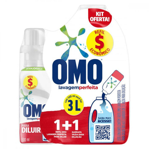LAVA ROUPAS LIQ OMO CONC REFIL+GARRAFA VAZIA 500ML