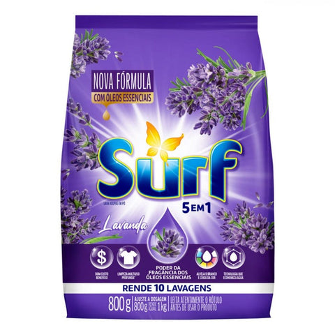 LAVA ROUPAS PO SURF 5 EM 1 LAVANDA SH 800g