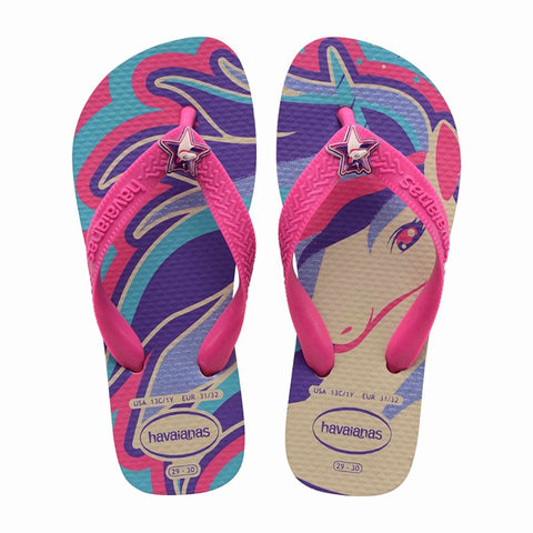 HAVAIANAS KIDS FANTASY BEGE PALHA/MAGENTA 35/36