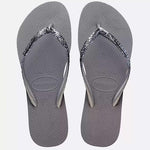 HAVAIANAS SLIM GLITTER II CINZA ACO 41/42