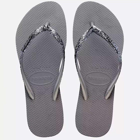 HAVAIANAS SLIM GLITTER II CINZA ACO 41/42