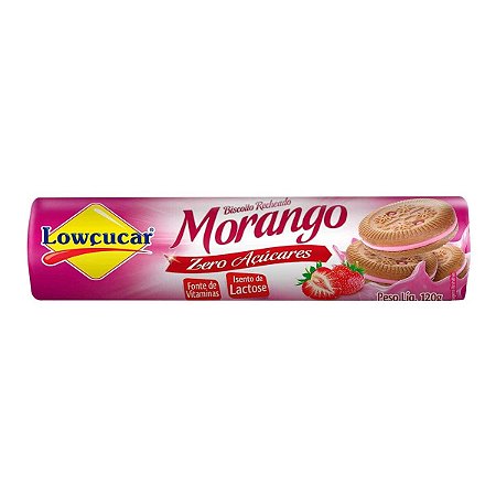 BISCOITO LOWCUCAR DIET RECH MORANGO 120g