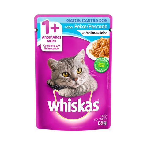 RACAO WHISKAS SH 85G CASTRADO PEIXE
