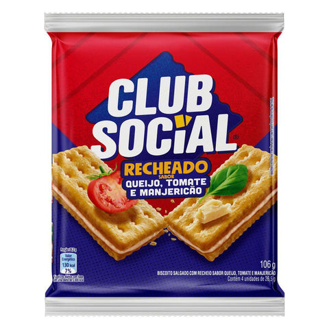 BISCOITO CLUB SOCIAL RECHEADO QUEIJO TOMATE MANJERICAO 106g