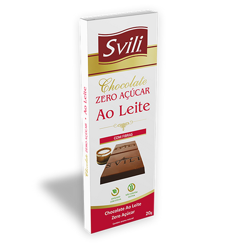 CHOCOLATE SVILI ZERO ACUCAR AO LEITE 20G
