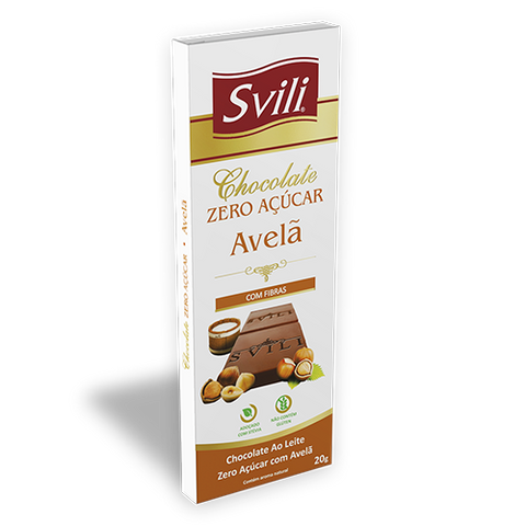 CHOCOLATE SVILI ZERO ACUCAR AVELA 20g