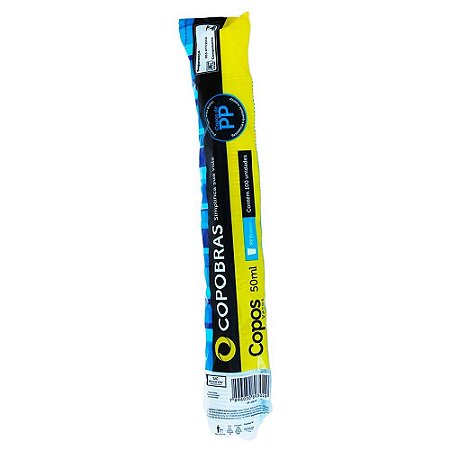 COPO DESCARTAVEL COPOBRAS PP BRANCO 50ml C/100