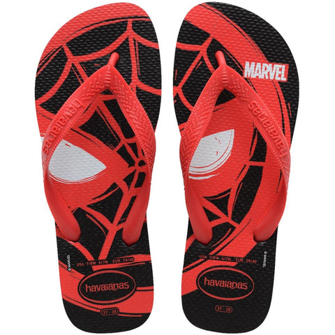 HAVAIANAS TOP MARVEL LOGOMANIA PRETO/VERMELHO RUBI 33/34