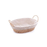 CESTA MUNDIART OVAL METAL E TECIDO 26X13,5X8cm