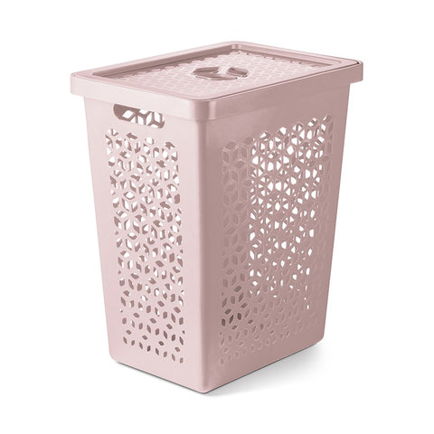 CESTO UZ C/ TAMPA E ORGANIZADOR 55L ROSA