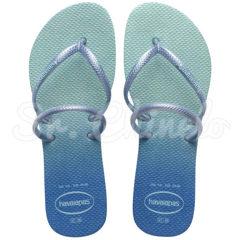 HAVAIANAS FLAT DUO IRI AZUL WATER 35/36