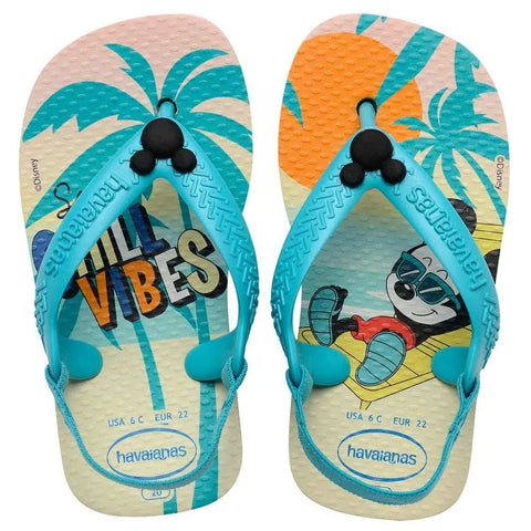 HAVAIANAS N BABY DISNEY CLASSICOS BEGE PALHA AZUL 21