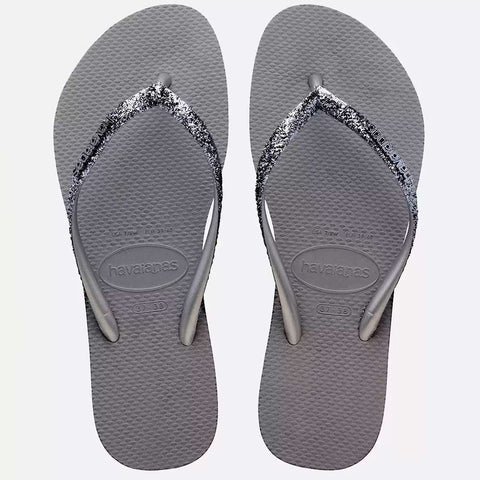 HAVAIANAS SLIM GLITTER II CINZA ACO 39/40