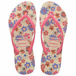 HAVAIANAS SLIM ROMANCE BEGE PALHA/ROSA 33/34