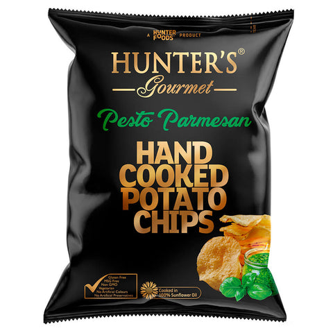 CHIPS BATATA HUNTERS GOURMET 125G PESTO PARMESAO
