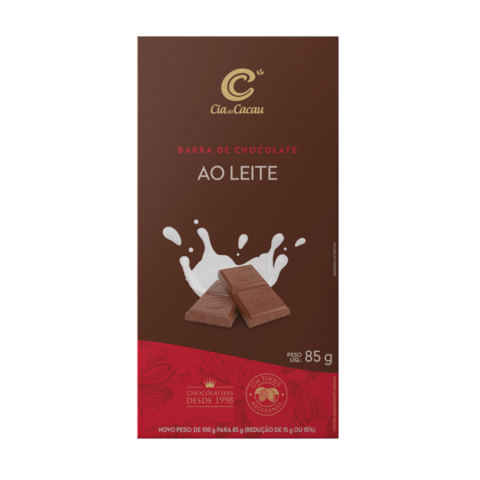CHOCOLATE CIA DO CACAU 85G AO LEITE