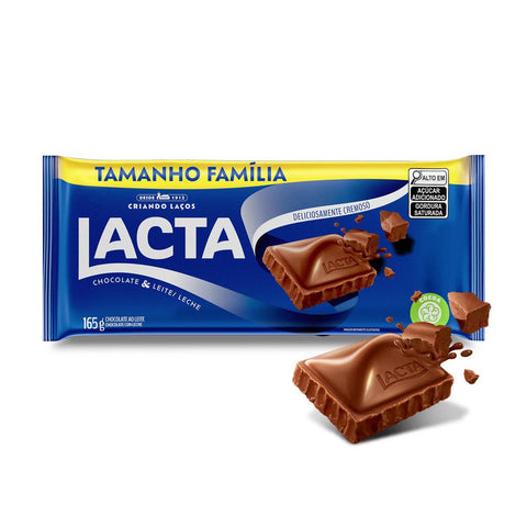 CHOCOLATE LACTA 165g AO LEITE