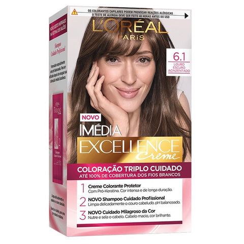 TINTA IMEDIA CREME 6.1 LOURO ESCURO ACINZENTADO