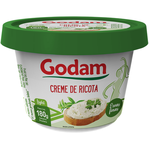 CREME DE RICOTA GODAM LIGHT ERVAS FINAS 180g