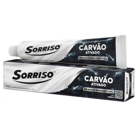CREME DENTAL SORRISO CARVAO ATIVADO BRANCO IRRESISTIVEL 60g