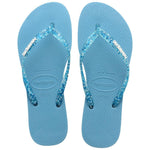 HAVAIANAS SLIM LOGO METALIC AZUL TRANQUILIDADE 39/40