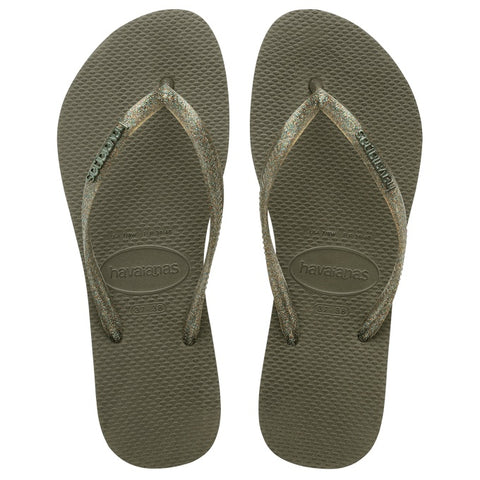 HAVAIANAS SLIM LOGO METALLIC MUSGO 37/38