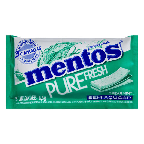 CHICLETE MENTOS PURE FRESH  SPEARMINT C/5 8,5G