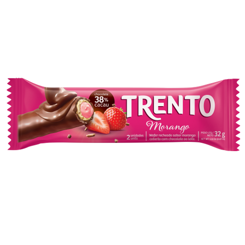 CHOCOLATE TRENTO WAFER MORANGO 32g