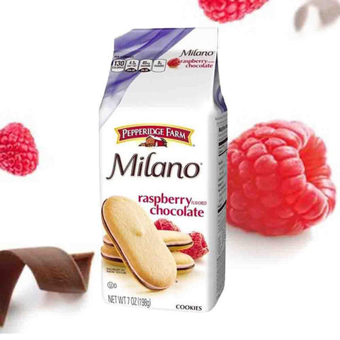 BISCOITO MILANO BAUNILHA RECHEADO CHOCOLATE AMARGO FRAMB 198g