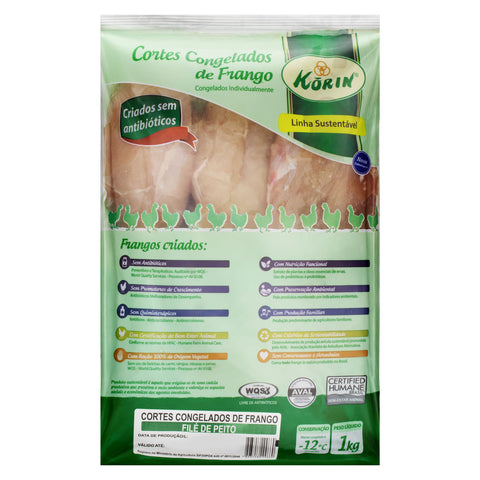 FILE DE PEITO FRANGO KORIN S/TRANSGENICOS 1kg