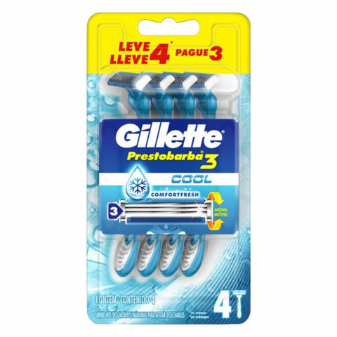 APARELHO GILLETTE PRESTOBARBA 3 COOL LV4 PG3