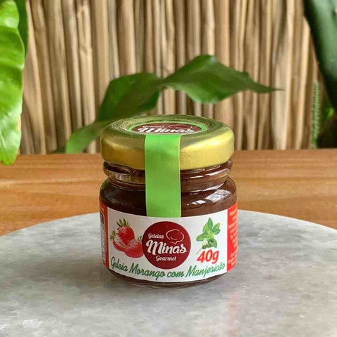 GELEIA MINAS GOURMET MORANGO C/ MANJERICAO 40g