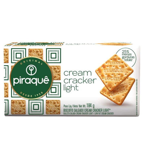 BISCOITO PIRAQUE CREAM CRACKER LIGHT 184g