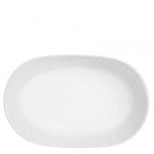 TRAVESSA ALLEANZA CERAMICA 34X22CM BRANCO RELEVO