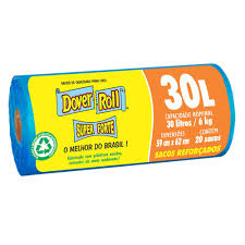 SACO P/ LIXO D ROLL S FORTE 30L C20 AZUL