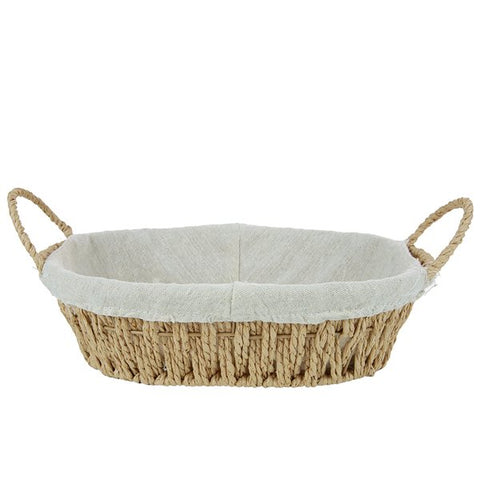 CESTA METAL PAPEL E TECIDO OVAL 27X20X7cm