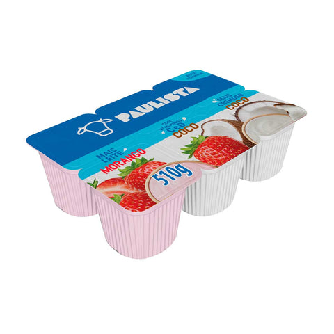 IOGURTE PAULISTA POLPA COCO MORANGO 510g