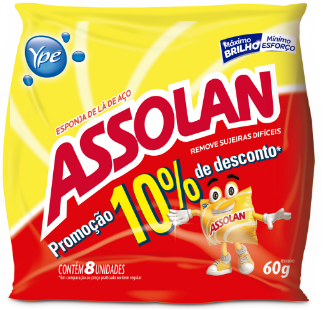 LA DE ACO ASSOLAN C/8 45g 10% DE DESCONTO
