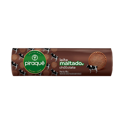 BISCOITO PIRAQUE LEITE MALTADO CHOCOLATE 132g