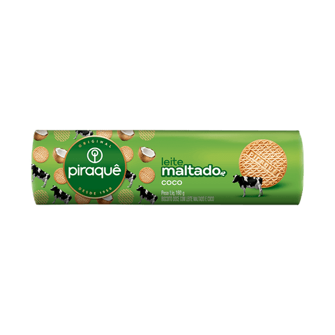 BISCOITO PIRAQUE LEITE MALTADO COCO 132g