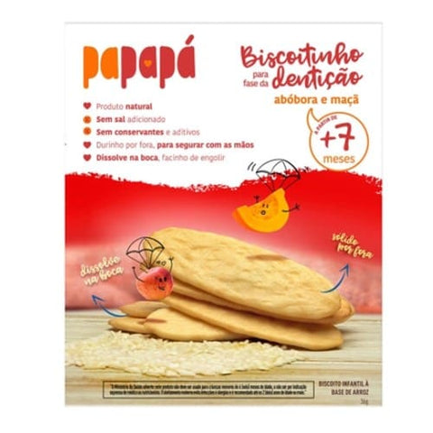 BISCOITO PAPAPA DENTICAO +7M 36G ABOBORA E MACA