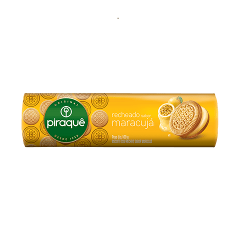 BISCOITO PIRAQUE RECHEADO MARACUJA 160g