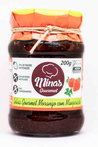 GELEIA MINAS GOURMET MORANGO C/ MANJERICAO 200g