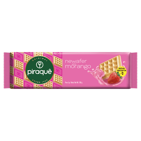 BISCOITO PIRAQUE NEWAFER 100G MORANGO